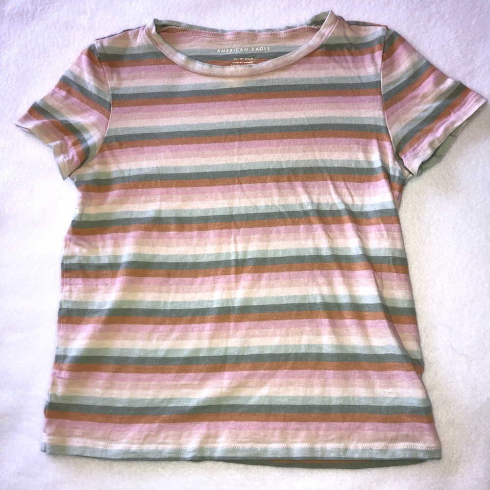 AE STRIPPED CROP TOP